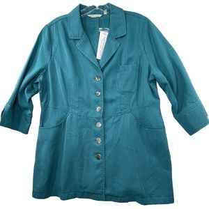 NWT $99 Soft Surroundings Tencel Lyocell Womens Size PM Medium Petite Blazer Top